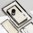 Silver Ceramic Tray, Rectangular Jewelry Storage for Axya - Elegant Home Decor