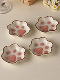 Axyaa Ceramic Cat Claw Sauce Dishes with Tomato Sauce Bowls - Set of 3