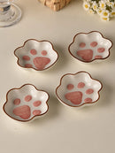 Axyaa Ceramic Cat Claw Sauce Dishes with Tomato Sauce Bowls - Set of 3