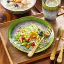 Axya Starry Blue-Green Gradient Dinnerware Set for 4/8/12, 16/32/48 Pieces