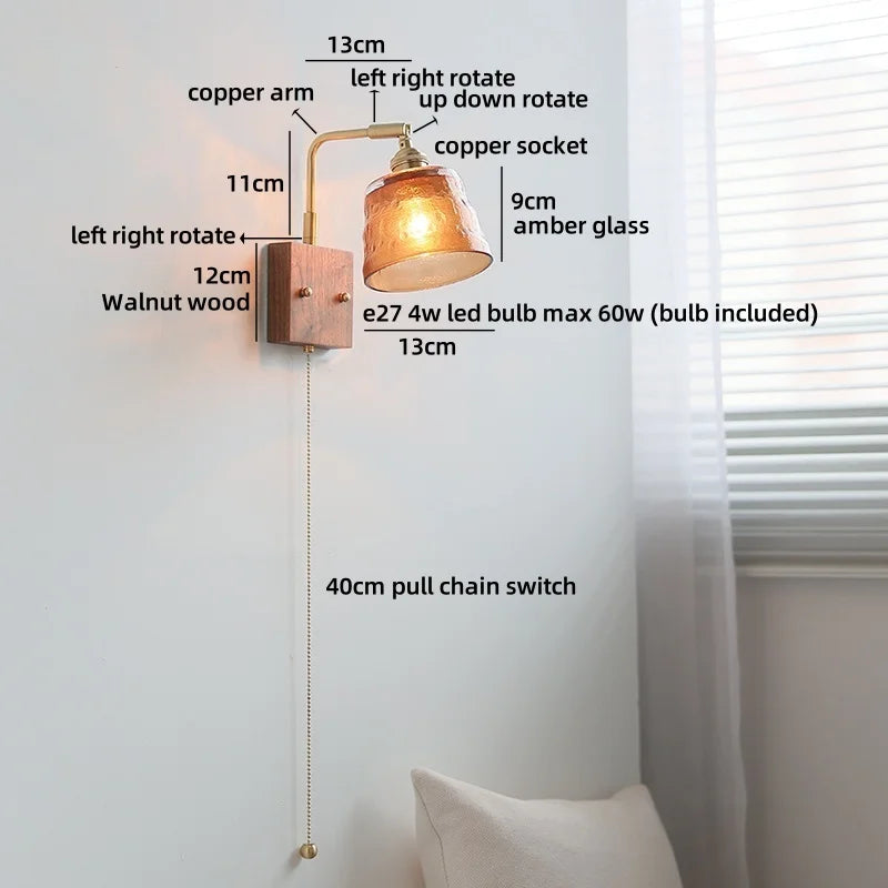 Axyaa White Pumpkin Glass LED Wall Lamp for Children's Living Room