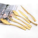 Axyaa Stainless Steel Gold Rainbow Steak Knives Set
