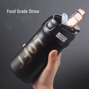 Axyaa 600ml Stainless Steel Coffee Mug With Straw & Vacuum Insulation