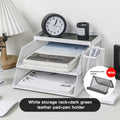 Axyaa Desk Organization Set: Tray, Pen Holder, Storage, Leather Pad, Metal Organizer