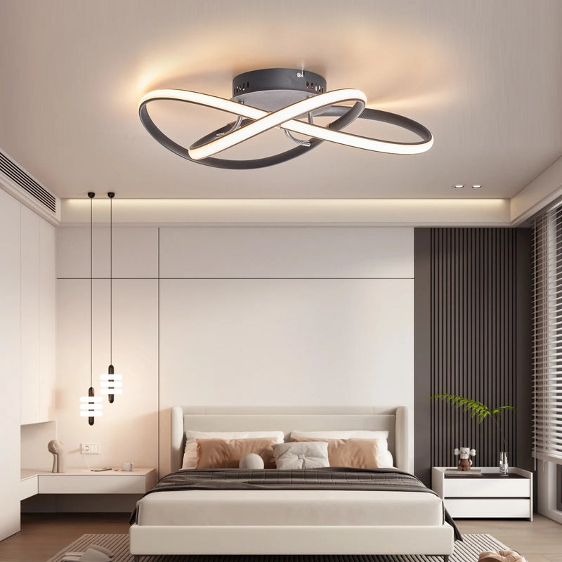 Axyaa Smart Home Modern LED Ceiling Lights: Living Room, Bedroom, Study Room, Black/Chrome/Gold