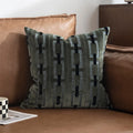 Axyaa Geometric Cut Velvet Pillow Cover 45x45cm Ivory Coffee Green Grey Luxe Décor