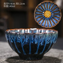 Axyaa Kiln Ceramic Teacups: Hand-Inlaid Kung Fu Design for Travel & Meditation