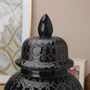 Axyaa Ceramic Tea Sealed Jar with Lid and Black Circular Ring