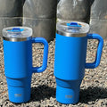 Axyaa Stainless Steel Thermal Coffee Mug with Handle and Straw - Large Capacity Insulated Cup