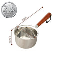 Axyaa Stainless Steel Mini Milk Pan with Wooden Handle