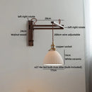 Axyaa Walnut Wood LED Wall Lamp with Switch, Ceramic Japan Style, Interior Living Room Light
