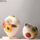 Axyaa Ceramic Vase with Artificial Flowers: Table Decoration Room Aesthetic Décor