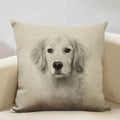 Axyaa Cute Dog Decorative Cushion Cover 45x45cm Linen Sofa Pillowcase Home Bedroom Decor