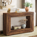 Axyaa Farmhouse Entryway Console Table with Storage, 47 Inches Industrial Hallway Accent Table