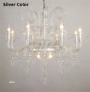 Axyaa Wrought Iron Chandelier Candle Lamp in Black White Gold for Home & Restaurant Lighting