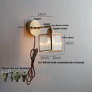 Axyaa Japanese Style LED Wall Light Clear Glass Pull Chain Switch Nordic Modern Decor