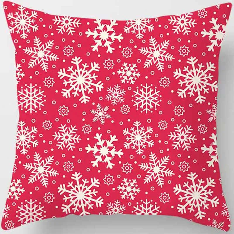 Christmas Elk Print Pillowcase 45x45cm for Sofa, Car, Bedroom & Living Room Decor