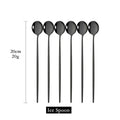 Axyaa Gold Cutlery Set: 6Pcs Long Handle Spoons for Coffee, Tea, Juice, Ice Cream