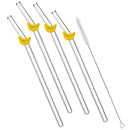 Axyaa Glass Drinking Straw Set for Milkshakes, Cocktails, Coffee - Reusable & Easy to Clean.