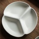 Axyaa Three-grid Ceramic Divided Plate for Healthy Eating and Portion Control