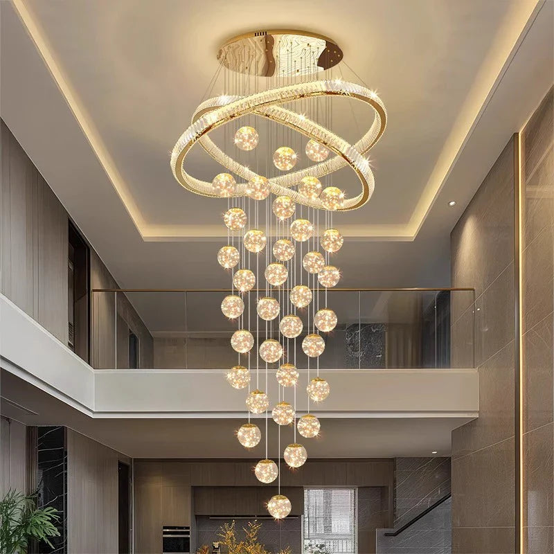 Axyaa Staircase Chandelier - Elegant Ceiling Lights - Hall Indoor Lighting Fixtures