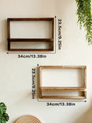 Axyaa Rustic Wood Floating Wall Shelves for Decorative Storage and Display