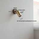 Axyaa Walnut Wood LED Wall Light Sconce with Pull Chain Switch Glass Bedside Lamp