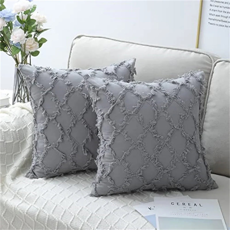 Axyaa Soft Striped Linen Pillow Cover for Sofa - 50x50cm