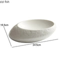 Axya Ceramic Pasta Steak Plate: Restaurant Tableware Sushi Snack Dish, Solid Color.