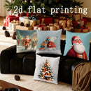 Axyaa Santa & Winter Themed Cushion Covers for Sofa, Bedroom, Car - Pattern Pillow Cover