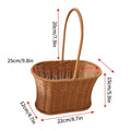 Axyaa Wicker Picnic Basket Tote: Rustic Storage & Shopping Organizer
