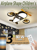 Axyaa Kids' Aircraft Ceiling Light: Remote-Controlled Smart Lamp for Boys' Bedroom
