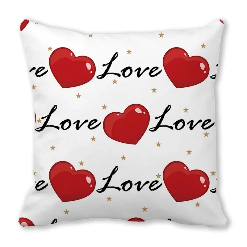 Heart Print Pillowcase for Home Decor by Axyaa - Love Cushion Cover