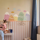 Nordic Mountain Landscape Wall Mural Stickers by Axyaa - Waterproof Self-Adhesive Boho Decor