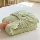 Axyaa Warm Flannel Fitted Bed Sheet, Coral Fleece Mattress Cover