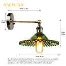 Axyaa Glass Wall Lamp Indoor Night Light Bedroom Retro Edison Wall Lamps