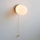 Nordic Glass LED Wall Sconce by Axyaa w/Switch - White Bedside Lamp