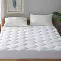 Axyaa White Water Cube Quilted Fitted Sheet - Soft Mattress Protector