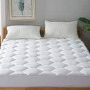Axyaa White Water Cube Quilted Fitted Sheet - Soft Mattress Protector