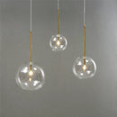 Axya Luxury Golden Glass Ball Chandelier - Modern Living Room & Bedroom Pendant Light