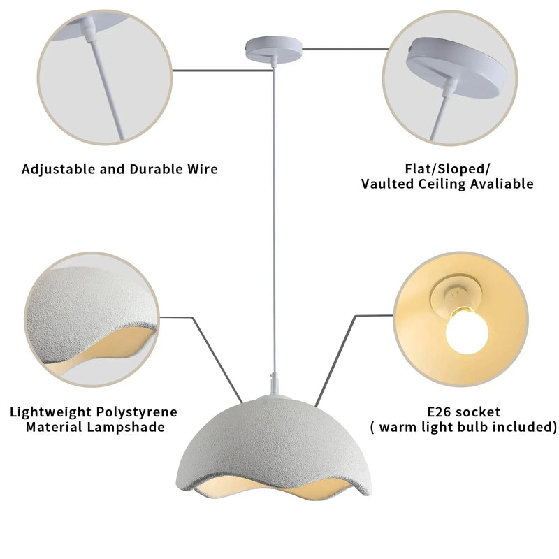 Axyaa Wabi Sabi LED Pendant Light - Modern Ceiling Chandelier for Dining Room, Bedroom