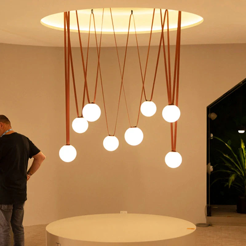 Axyaa Glass Ball LED Pendant Light Black Orange for Stylish Indoor Lighting