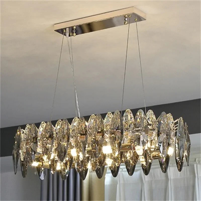 Axyaa Diamond Crystal Chandelier - Modern Luxury Lighting for Home Decor