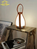 Axyaa Retro Cowhide Table Lamp LED Grapefruit Desk Light for Bedside Study