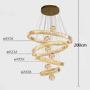 Axyaa Crystal Chandelier Stair Pendant Living Room Lights