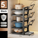 Axyaa Adjustable Pot and Pan Storage Rack, Seasoning Bottle Organizer