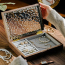Axya Glass Dust Clamshell Jewelry Set in Solid Wood Storage Box