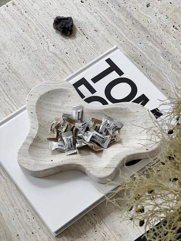 Axya Marble Tray: Retro Art Jewelry Storage, Entryway Decor, Tabletop Ornament