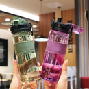 Axyaa 500ml Sports Water Bottle with Tea Filter - Portable, Leak-proof, Transparent Cup