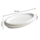 Axyaa Oval Ceramic Sushi Plate Serving Platter - Solid Color Tableware for Home Kitchen